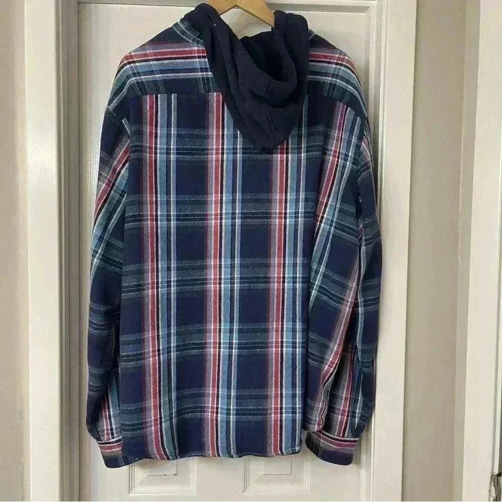 Vintage Polo Ralph Lauren Hooded Flannel Shirt PRL Outfitters Plaid XXL Thermal
